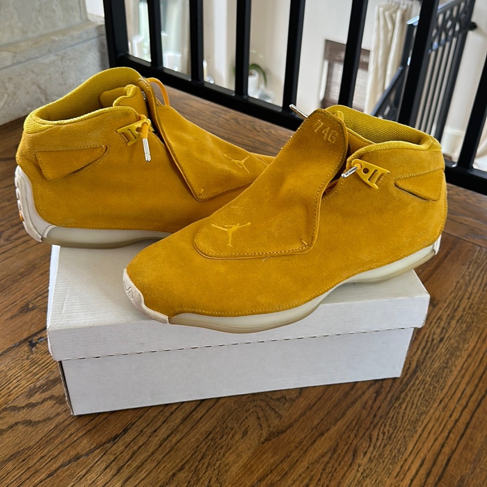 Size 13 Men’s AIR JORDAN 18 XVIII RETRO in “Yellow Suede”
